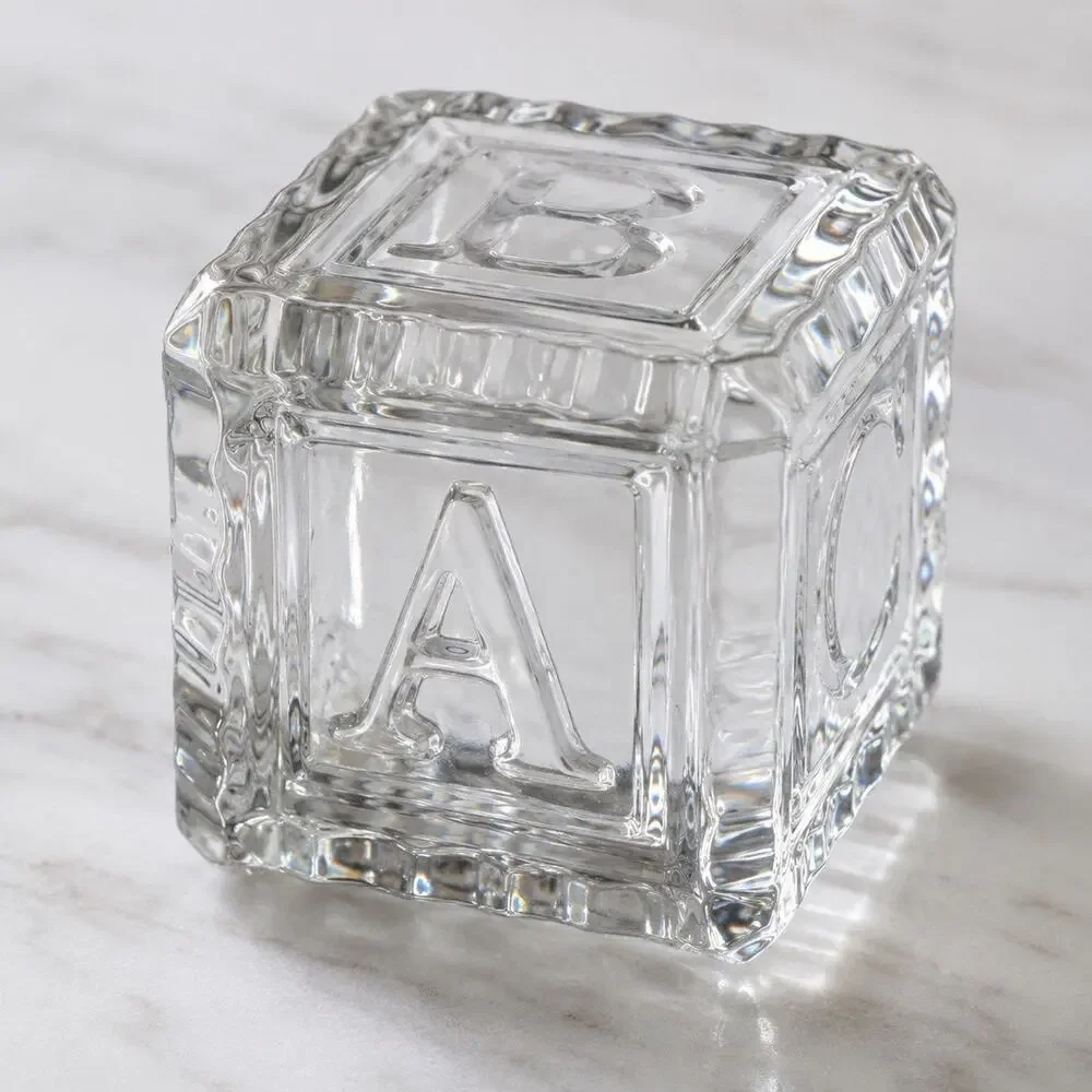 Waterford Crystal ABC Alphabet Baby Block Paperweight Signed Ireland 2